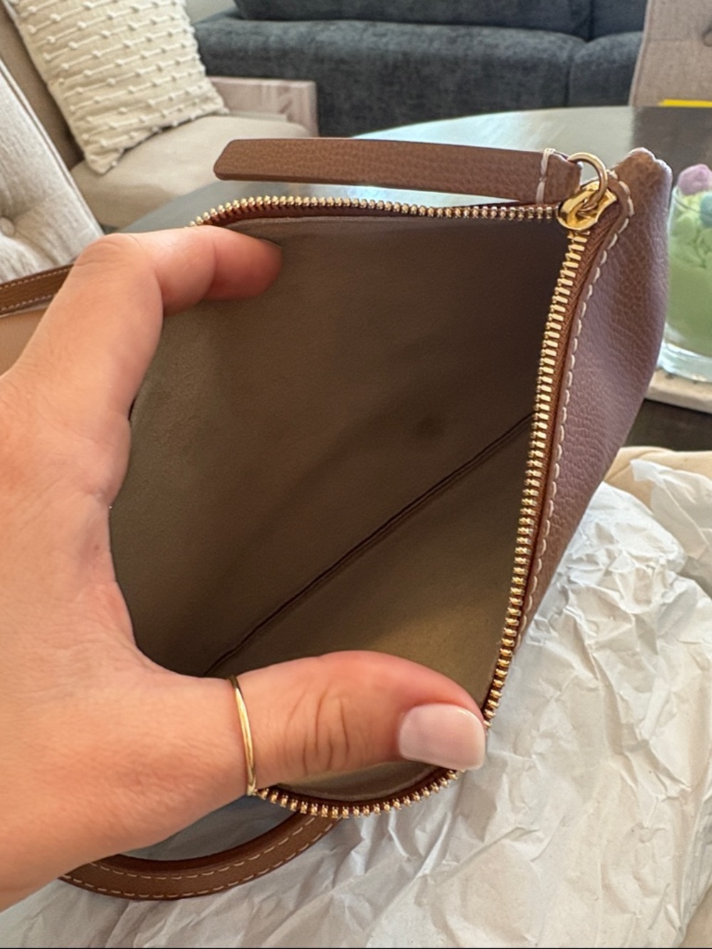 Polène Mini Cyme bag in camel - Picture 9 of 9